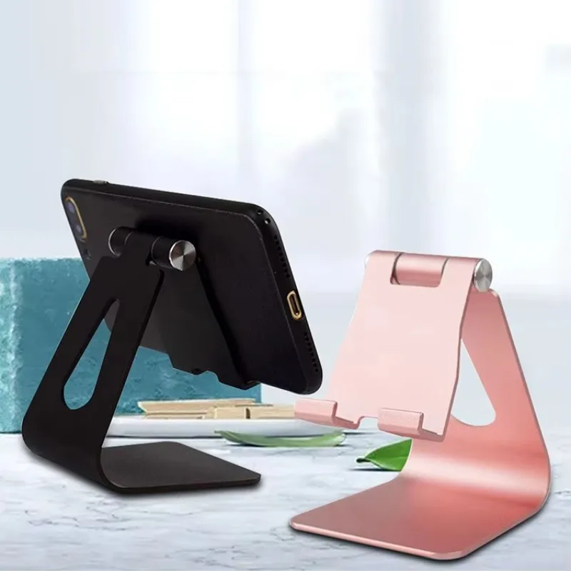 

Adjustable Foldable Universal Mobile Phone Holder Smart Phone Table Stand/Desk Type Holder Aluminum Construction