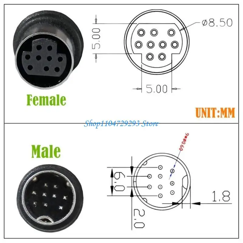 Y2GD Durability S Video Cord Mini DIN 9Pin Male to Male Sound Cable for Game Consoles Video Cable DVR Connection Cable