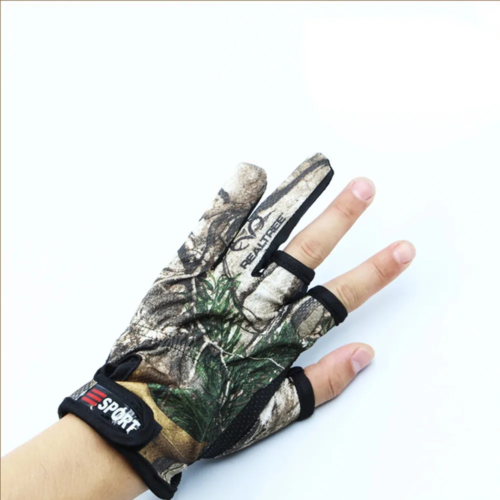 Durable High Quality Hot Sale Useful Best Brand New Fishing Gloves 3 Finger Anti-slip Camo Fish Gloves Ourdoor