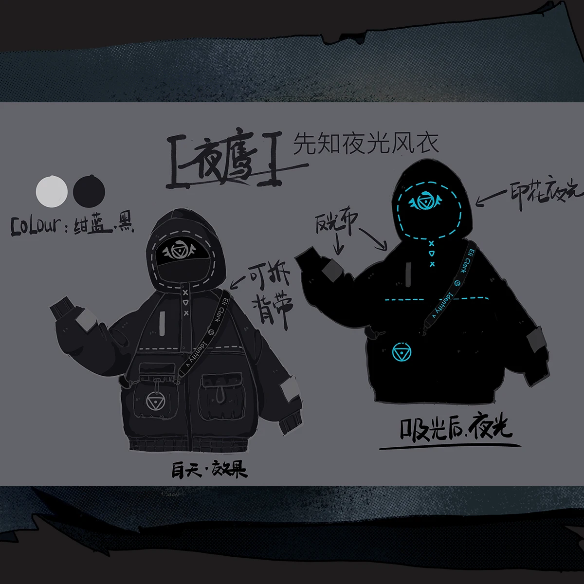 

Тематический костюм Game Identity V Eli Clark, светящееся тонкое пальто, ветровка для женщин и мужчин, студенческое весеннее пальто в стиле аниме, куртка с капюшоном