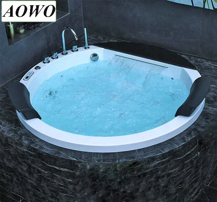 round indoor embeded/ drop in  yaccuzi hot tub with air bubble and spa massage  for 2 person couple