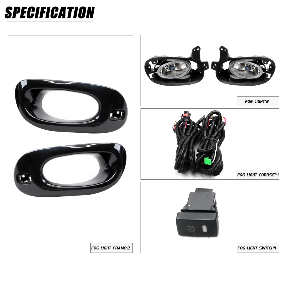 Front Bumper Fog Lamp Upgrade Kit FOR HONDA FIT JAZZ 2011 2012 2013  Version Additional Foglight Set Switch + Wiring