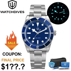Watchdives WD7922 37mm Men Watch VH31 Sweep Seconds Quartz Movemen Watches Sapphire Luminous 200m Waterproof Wristwatch
