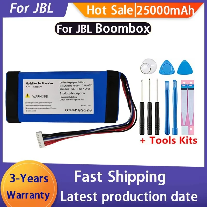 NEW For JBL Boombox Boombox 1  25000mAh High Quality GSP0931134 01 7.4v Li-ion Battery Boombox 1 Player Speaker Batteries+Tools