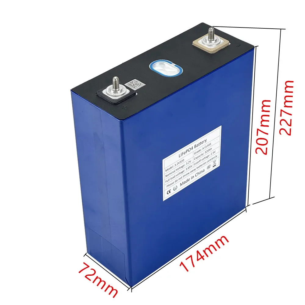 EU warehouse duty-free LiFePO4 3.2V 320Ah rechargeable battery, suitable for DIY 12V 24V 48V solar systems in cars and houses