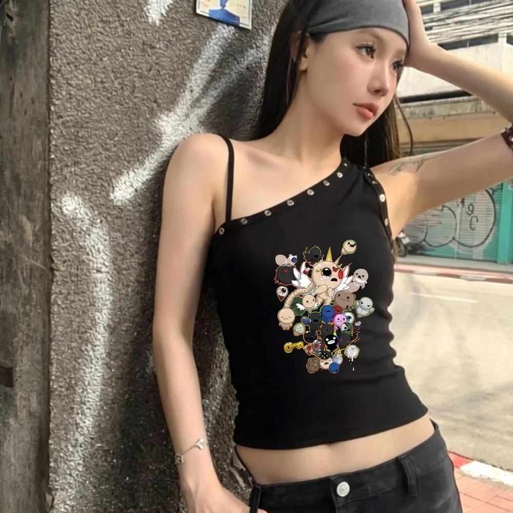 the Binding of Isaac cropped top female gothic japanese clearance sales y2k gyaru shirt scene  party goth meme y2k