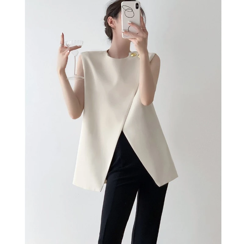 Design Sense Vest Summer Women's 2025 French Irregular Minority Vest Vest