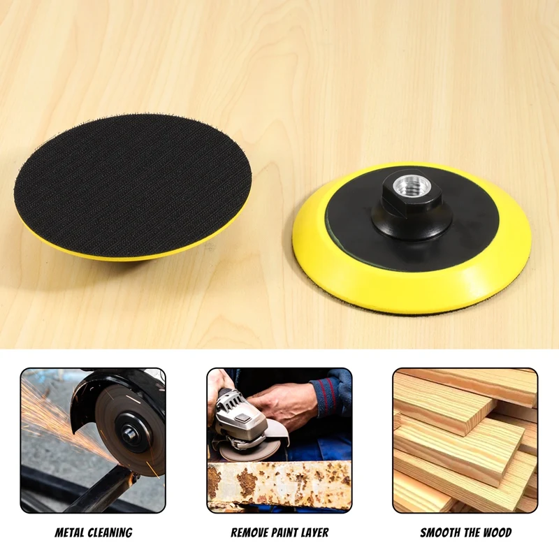 ABGG-5 Inch(125Mm) Hook And Loop Sanding Pad 5 Inch Sander Backing Plates With 5/8-11 Threads(2 Pack)