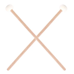 2 Pieces Double Head Drum Cymbal Gong Mallet Soft Hammer Sticks Mallets Rods Felt Hammer 385mm