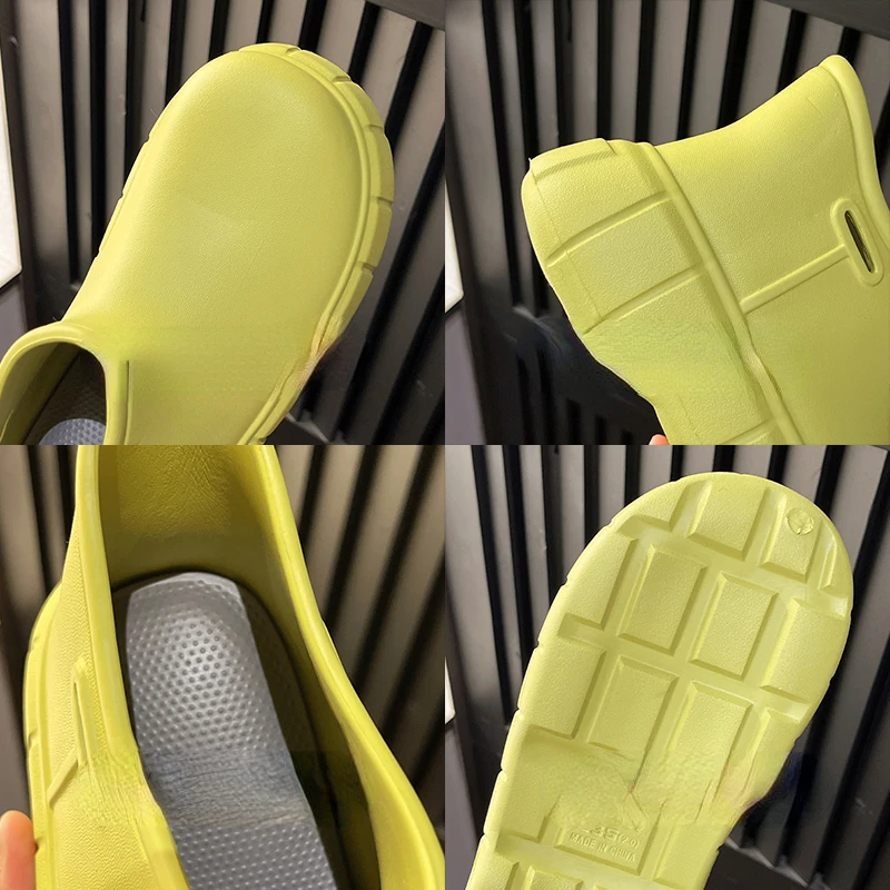 2023 Women\'s Rain Boots Thick Sole Outdoor Waterproof Rain Shoes Fashion Solid Casual Ankle Boot Platform Non-slip Ladies Shoes