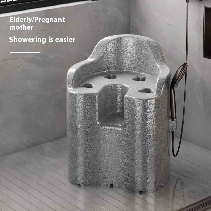 

Plastic Bench Bathroom Chair Cute Children Elderly Accessories Sauna Stool Nordic Space Saving Tabouret Postmodern Furniture