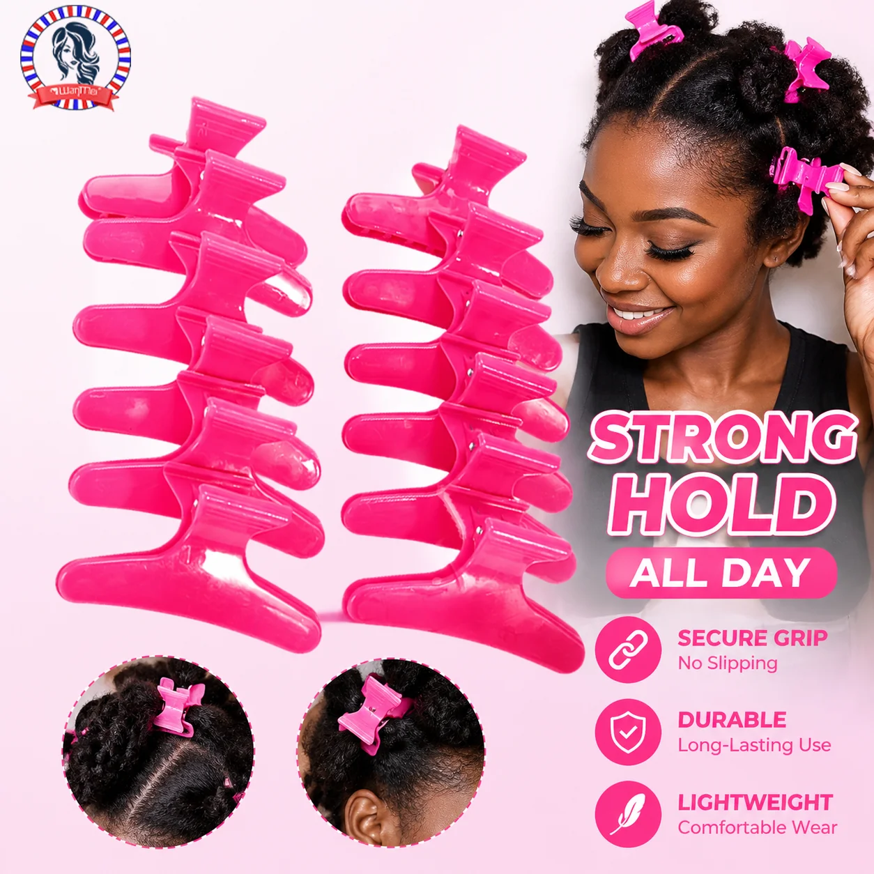 12 Pack Butterfly Hair Section Claw Clips Secure Hold No Slip Professional Salon Hair Cutting Styling Hairdressing Tools