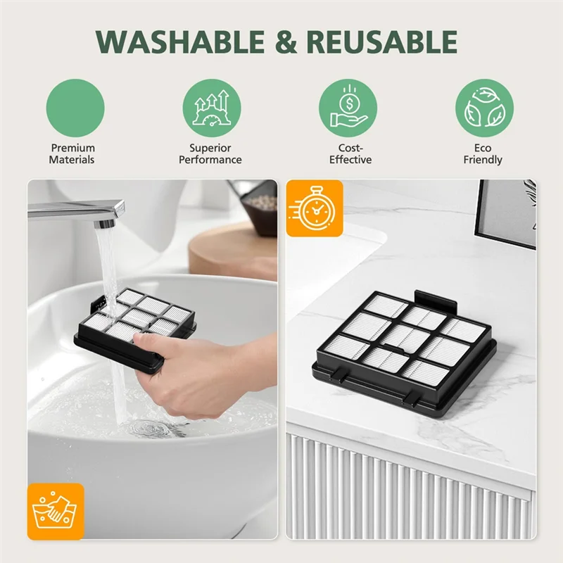 EUREKA NEN170 백리스 캐니스터 진공 청소기용 N18R 교체 필터 키트, HEPA 필터 및 입구 플라이터 스폰지 필터 포함