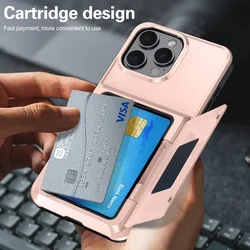 For iPhone 16 Pro Max 15 14 Plus 13 12 11 Pro Max Wallet Case with Hidden Card Slot Holder Heavy Duty Protective Phone Cover