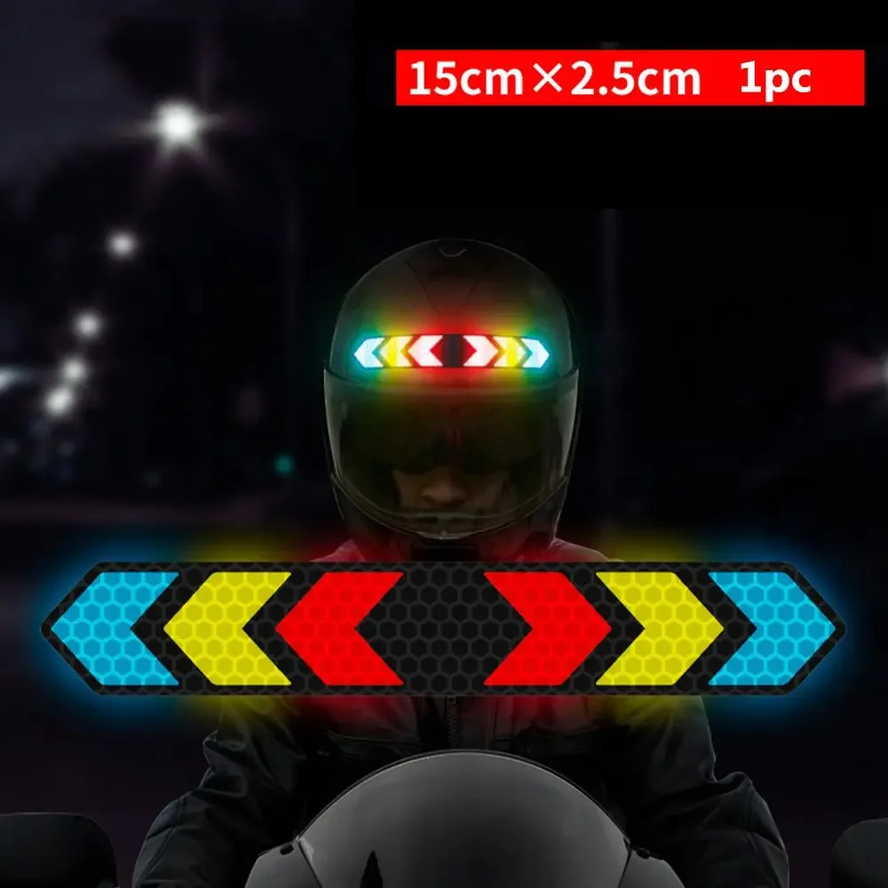 1PC Motorcycle Helmet Reflective Decal Creative Waterproof Arrows Eyes Wings Crown Night Warning Sign Sticker Exterior Accessory