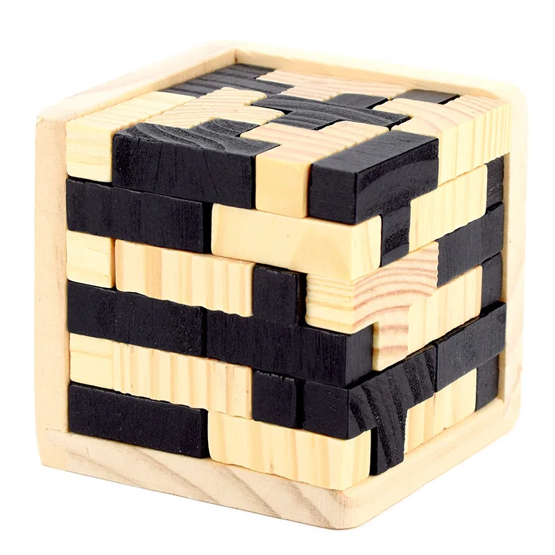 Rompecabezas de cubo 3D Luban entrelazado, juguete educativo creativo de madera, cerebro, IQ, mente, juego de aprendizaje temprano, regalo para niños, letra 54T