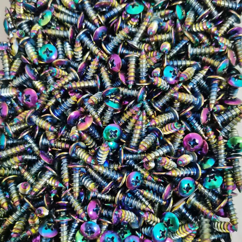 20pcs M5x16 Motorcycle Screw Motorbike Motor Bicycle Motorcycle Self-Tapping Screws M4*16 M5*16 Screw 201 Stainless Steel Screw