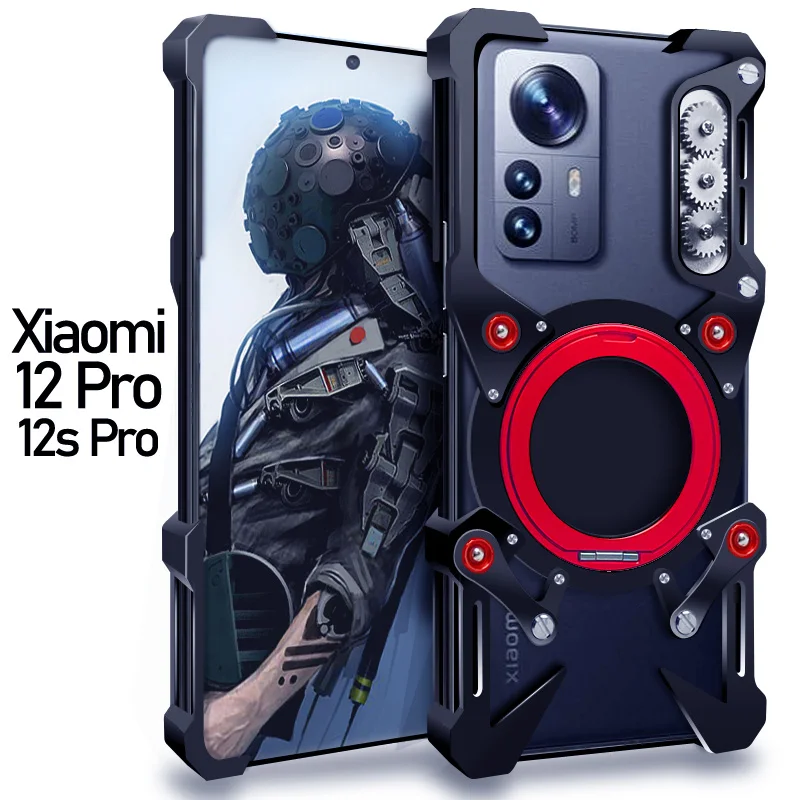 

Luxury Hollow Metal Case For XAIOMI 14PRO 14ULTRA 15ULTRA Aluminum Bumper Built-in 360° Bracket With Protector