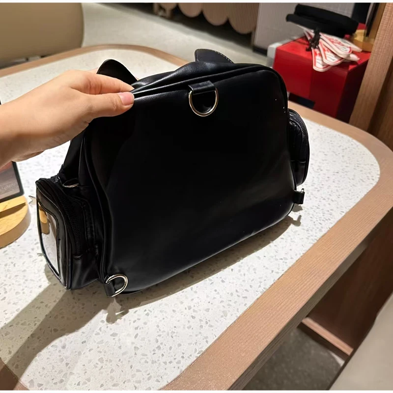 Umhängetasche, Katzenförmige Ita-Tasche mit transparentem Sichtfenster für Abzeichen, Pins und Puppen, leichte, niedliche Mode-Rucksäcke – Detail 14