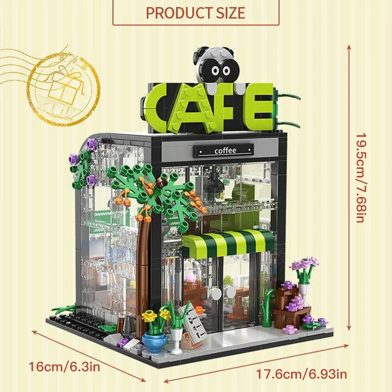 589PCS Kreative Stadt Street View Bouquet Shop Haus Buchhandlung Modell Bausteine Bildung Spielzeug Mädchen Kinder Weihnachten Geschenk
