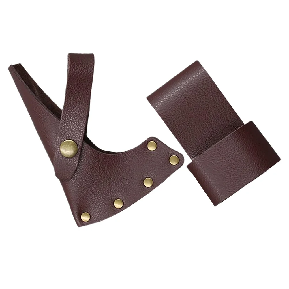 1 Juego de funda protectora duradera de PU para hacha, funda protectora portátil gruesa para acampar al aire libre, funda profesional