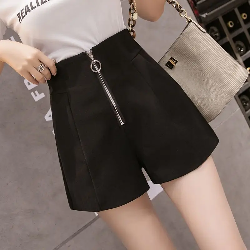 High Waist Wide Leg Pants Slimming A-Line Base Layer Pants Casual Elastic Shorts plus Size Women's Korean Style Summer Clothes
