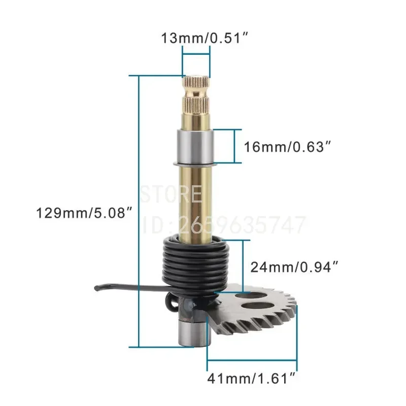 for GY6 150 129mm Start Shaft Motorcycle Start Gear Foot Step Start Tooth Ignition Combination Tooth Fan Tooth