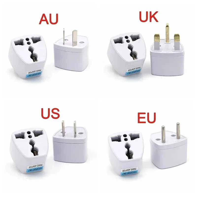 2PCS/1 Universal US UK AU To EU Plug USA To Euro Europe Travel Wall AC Power Charger Outlet Adapter Converter 2 Round Pin Socket