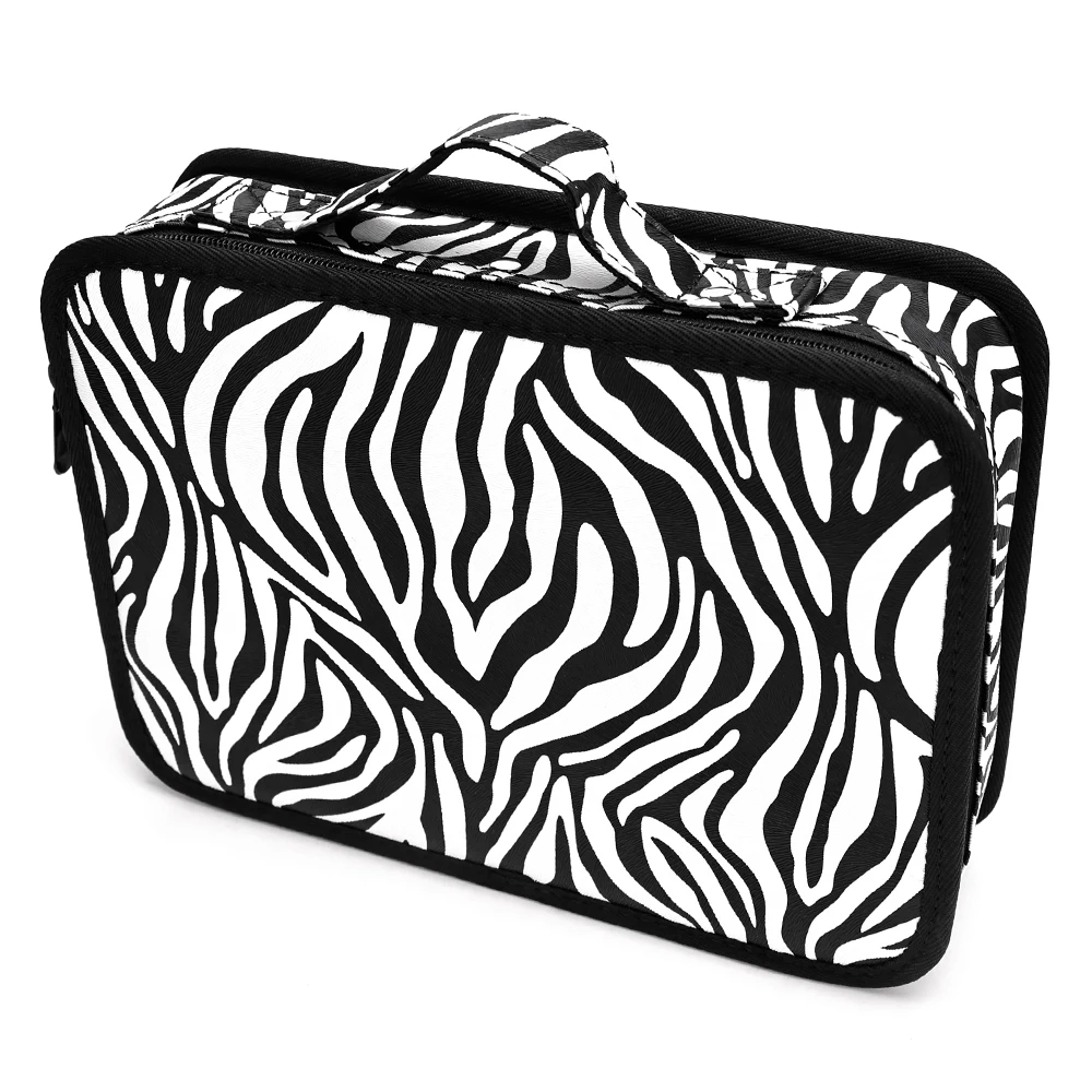 Zebra Stripe Salon Barber Bag Ferramentas de cabeleireiro Estojo de armazenamento Ferramenta de maquiagem de beleza Caixa de transporte de grande