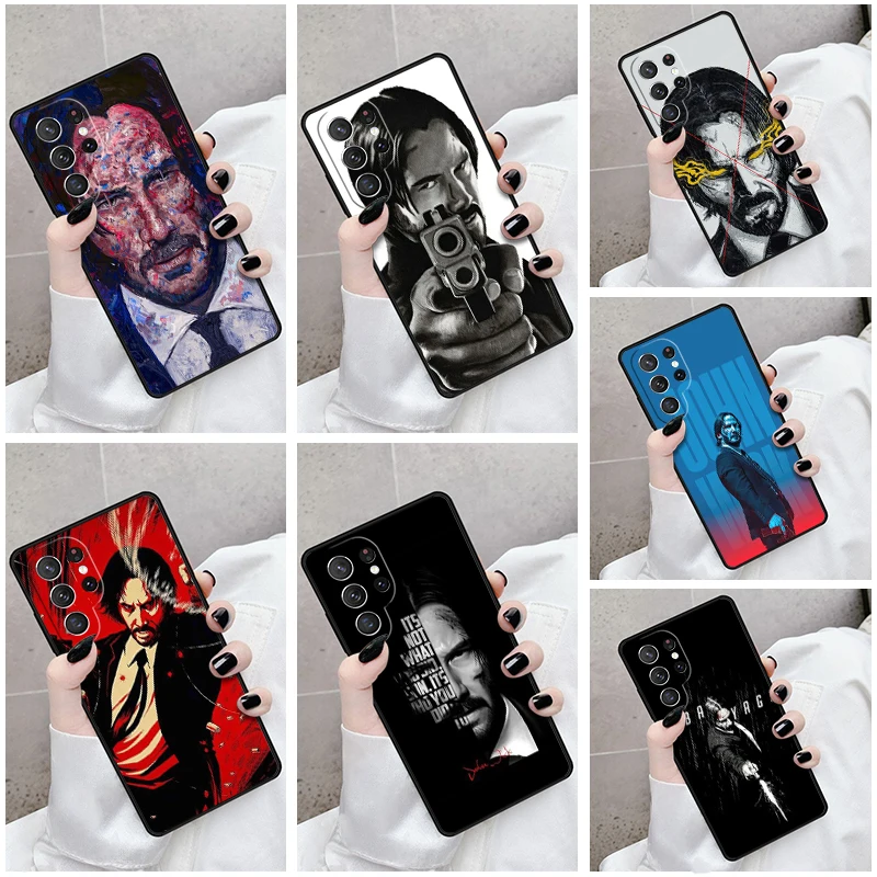 Casing ponsel untuk Samsung Galaxy S24 S23 S21fe S22 Ultra Plus Note 10 20 S8 S9 S10 Cover Baba Yaga - John Wick
