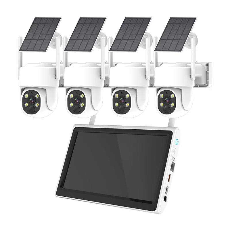 

4MP CCTV Kit Wireless Solar Panel Power Security PTZ Camera System Wireless WiFi Outdoor Solar CCTV Camera System