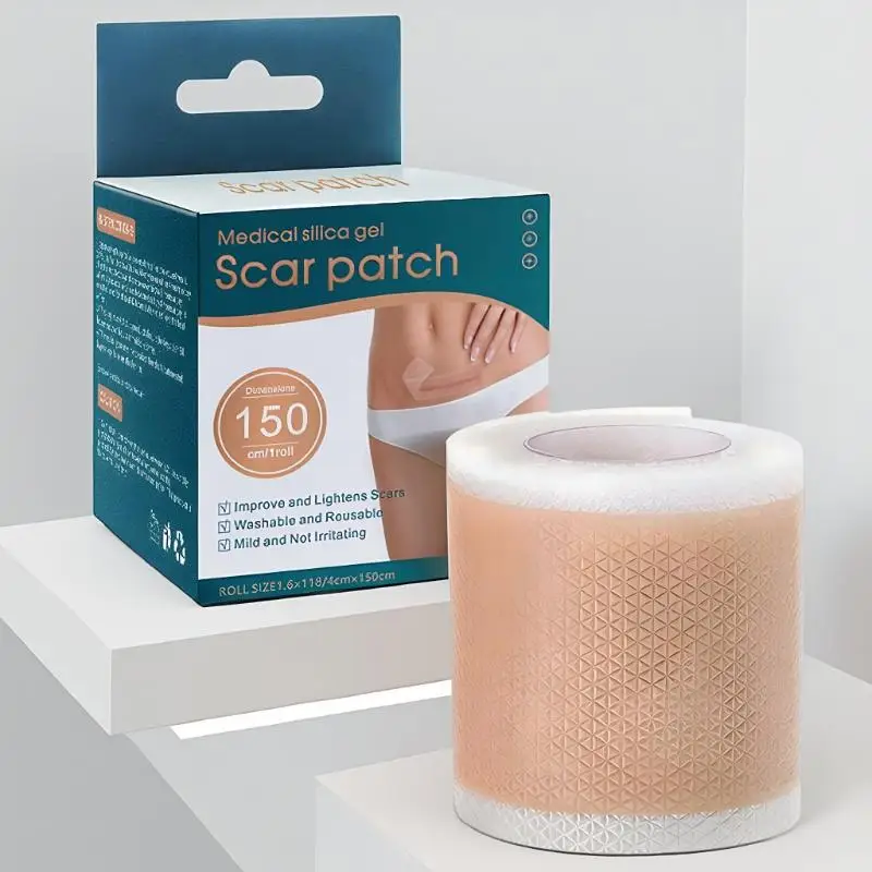 1 Roll Silicone Gel Scar Sheets Skin Repair Patch Removal Self-Adhesive Stretch Mark Tape Scar Skin Care Therapy Patch Burn