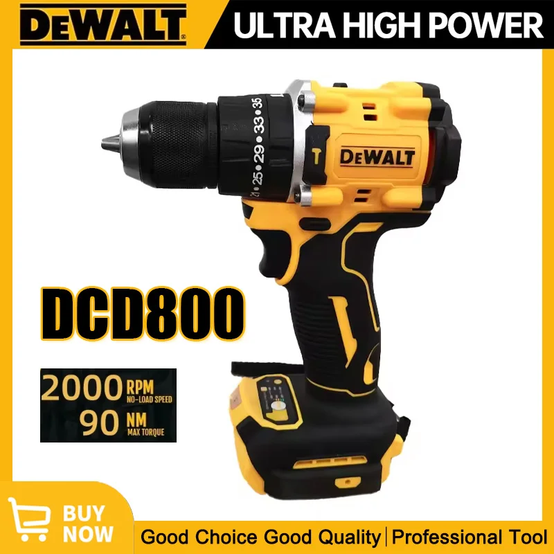 Dewalt dcd800 2000 סל השפעה אלחוטי מקדחה 1/2 חשמלי מברג חשמלי כלי ליתיום עבור dewalt 20v סוללה