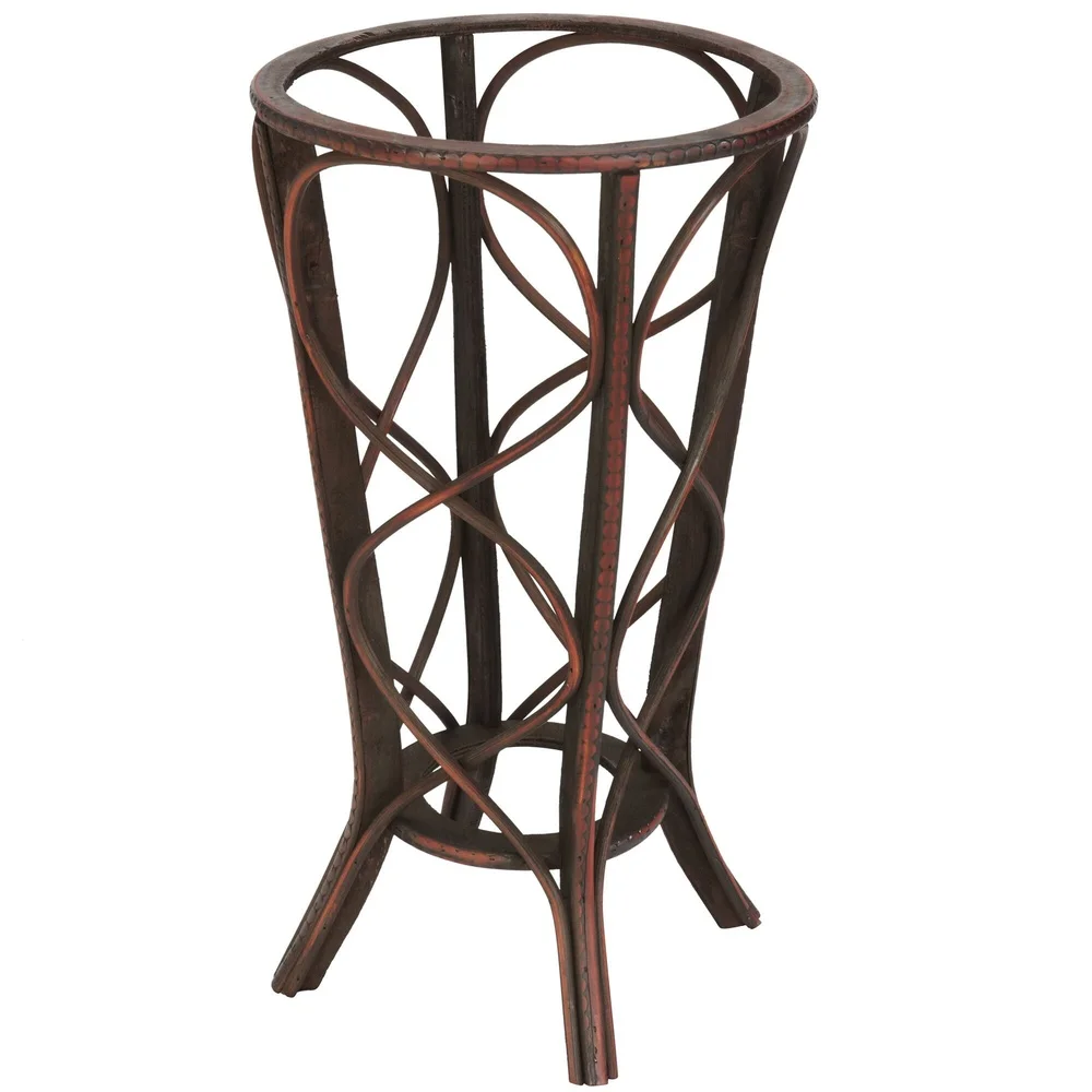 

Decorative Stand Planter with Vivid Burgundy Holder Indoor Use Unique Island-Inspired Design Rich Textures and Colors Great Gift