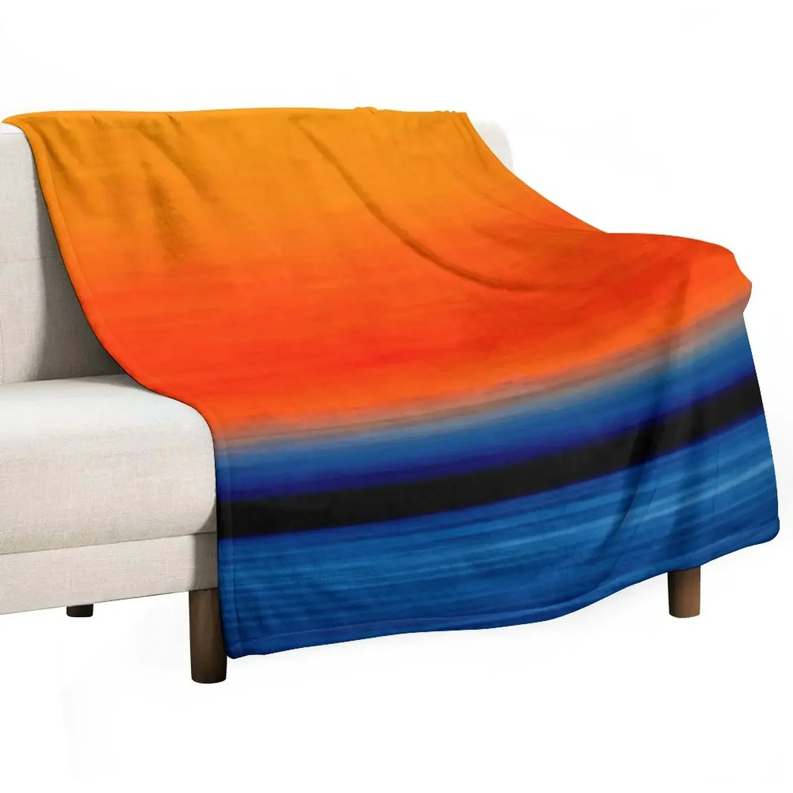 Rothko Rust and Blue HD Mark Rothko Orange Painting Throw Blanket Soft Big decorative Luxury Designer Hair Blankets