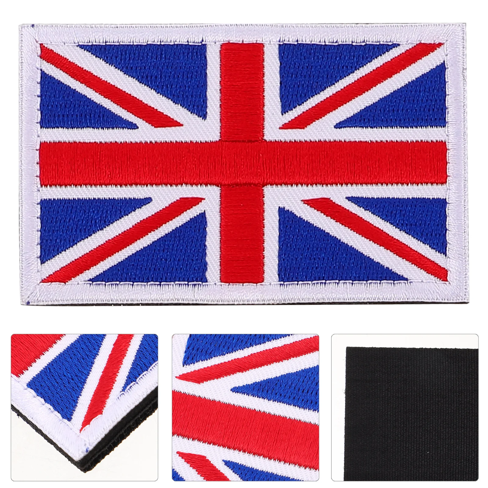 

5 Pcs Hand-embroidered Badges Flag for Clothes Hook Loop Uk Patches Carabiner British Applique