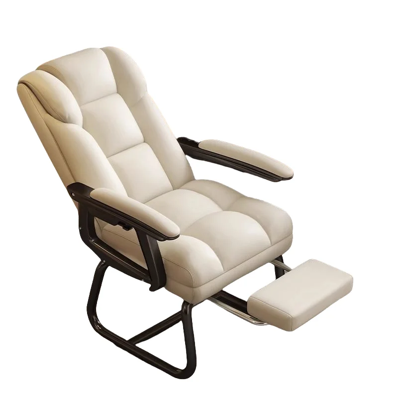 

Hot Sales Swivel PU Leather Home Office Chair Boss Reclining Sofa Seat Extendable Feature Sedentary Comfortable Fixed Feet For C