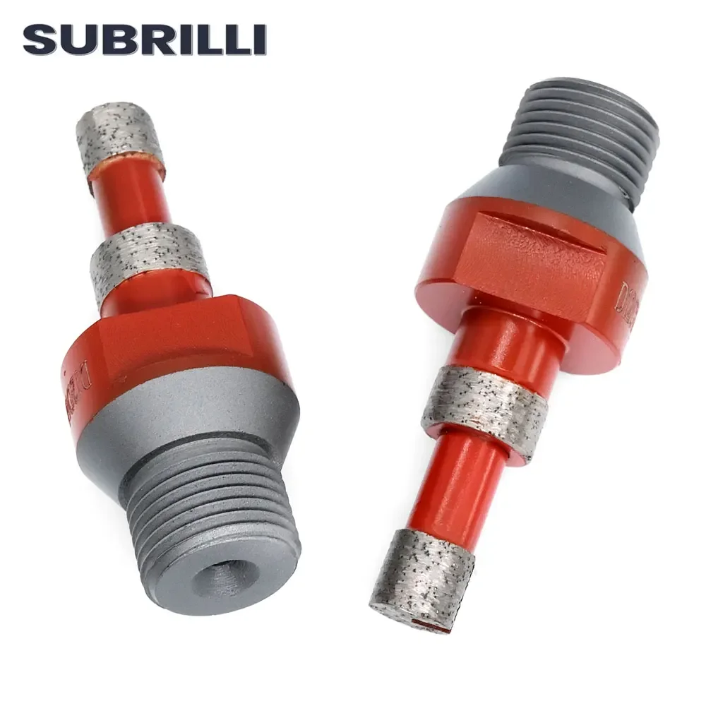 SUBRILLI 1pc Diamond Drilling Milling Finger Bit 1/2GAS Marble Quartz Ceramic Granite Hole Saw Shaping Enlarge Grinding tool