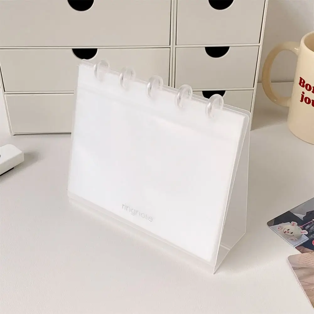 Simple Mushroom Hole Photocards Holder Loose Leaf Vertical Photo Album Transparent Idol Card Collection Binder