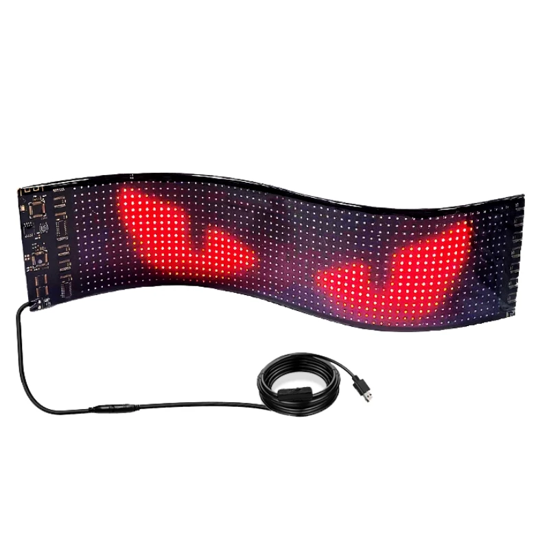 Factory Customize Led Flexible Display Signage Panel RGB Programmable USB Pixel Soft Animated Advertising Screen Led Car Sign