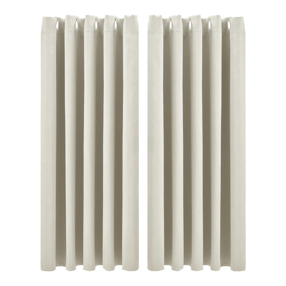 【Lifeideas】Solid Colour Grommet Top Polyester 100% Blackout Curtains Pair Home Decoration Windows Doors