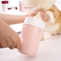 Soft Silicone Pet Foot Washing Cup Automatic Press Button Dog Paw Cleaner Cup One Click Portable Dog Feet Washer for Cat and Dog