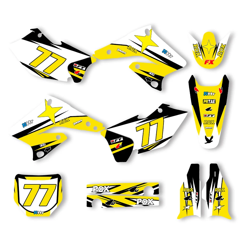 

Sawrain Motorcycle Sticker Custom Team Graphics Decals Kit For SUZUKI 2004 2005 2006 RMZ250 004