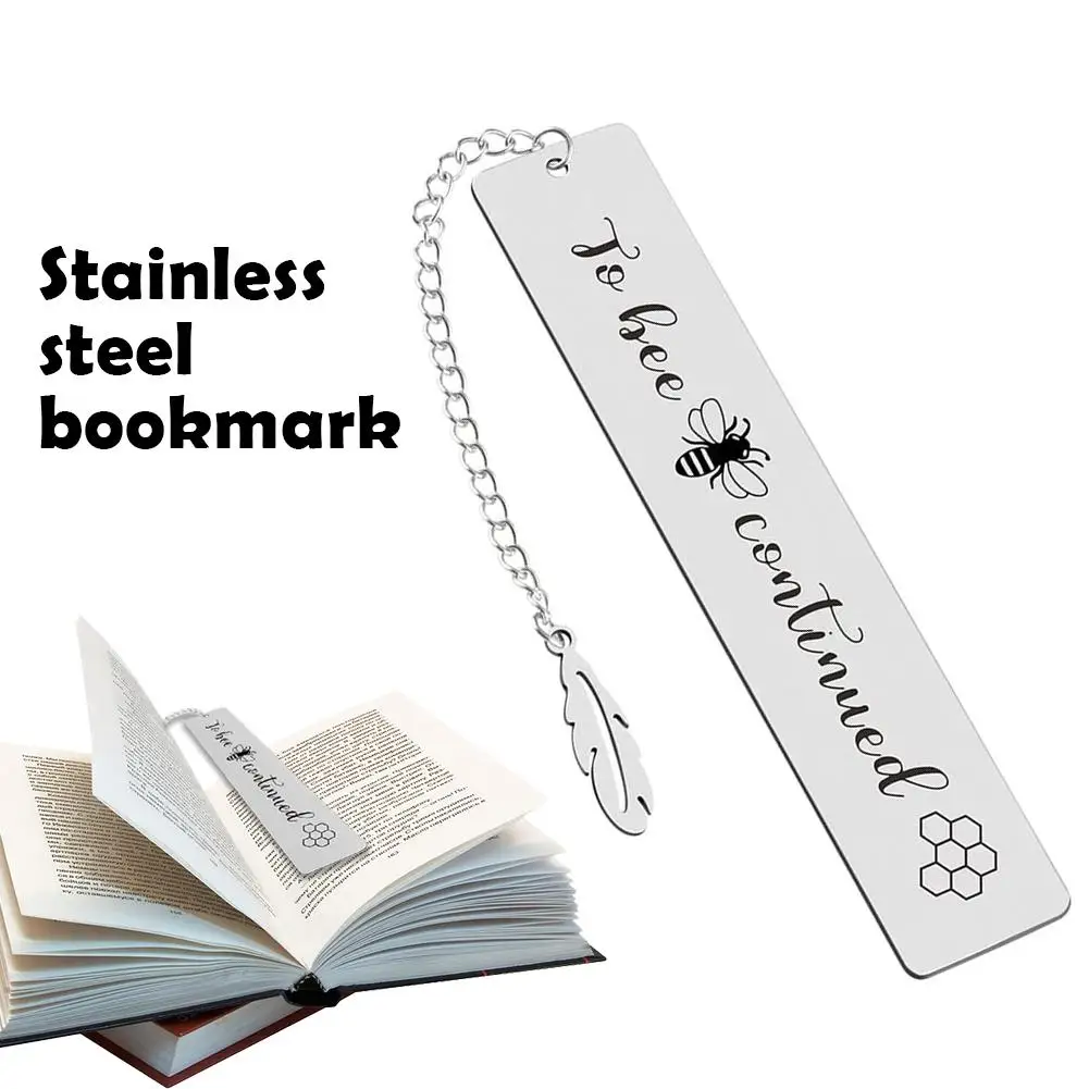 Creative Lettering Metal Bookmark With Leaf Pendant Page Gifts Reading Souvenir Book Stationery Student Teacher's Day Mark E1X9