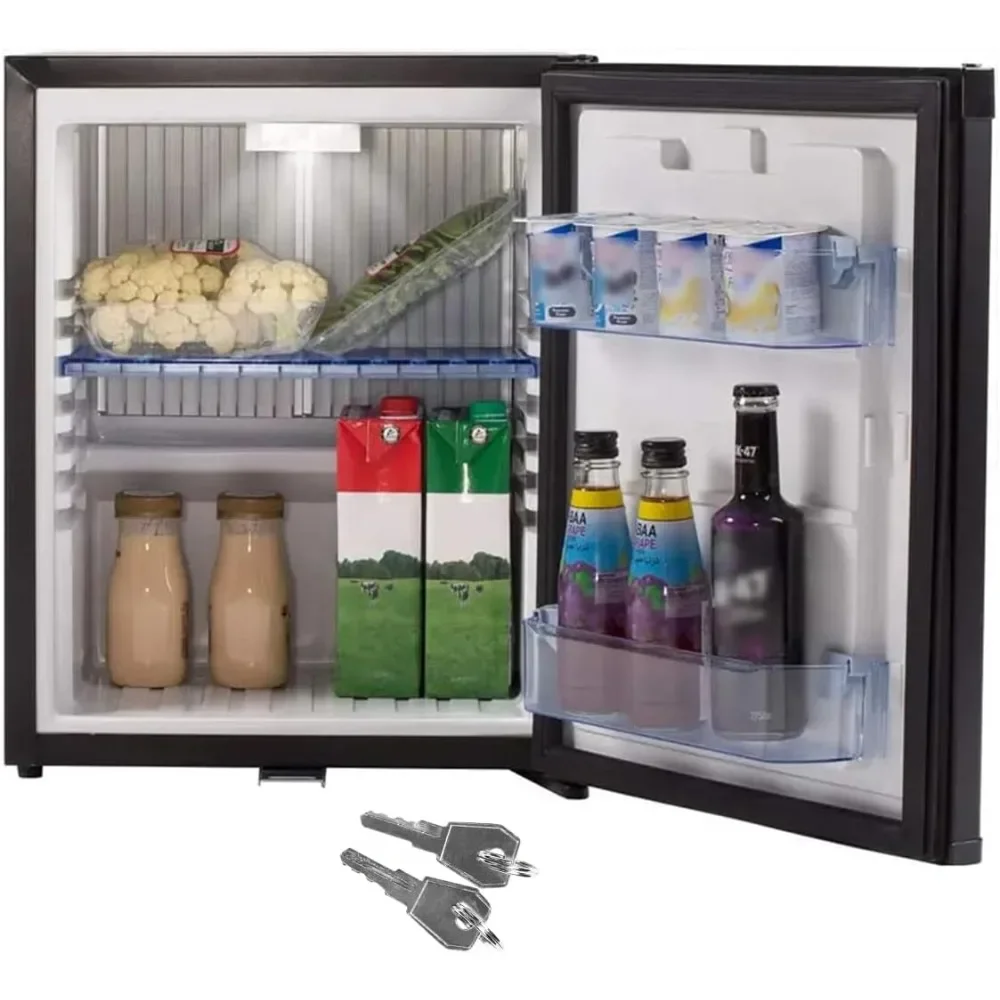 

Fridge Quiet Lockable Dorm Refrigerator No Noise Absorption 12V/110V DC for Car Office Medication Compact Storage,1.0 Cu.Ft