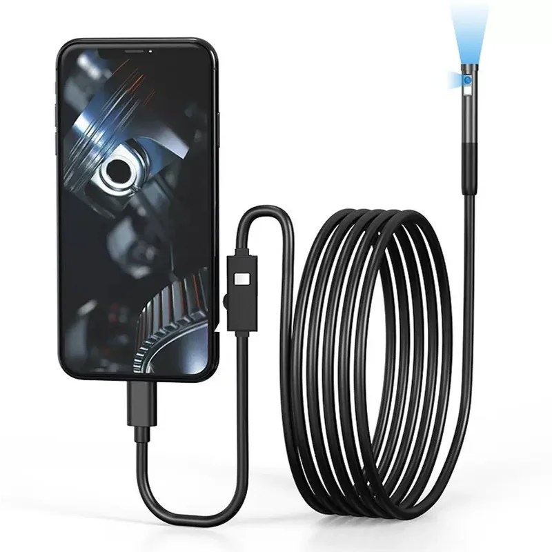 7.0 مللي متر TYPE-C كاميرا المنظار IP67 مقاوم للماء 6 المصابيح قابل للتعديل USB أندرويد مرنة التفتيش Borescope كاميرات للهاتف PC