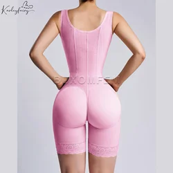 Women's Open Chest Girdles Fajas Colombianas High Waist Trainer Body Shapewear Slimming Post Surgery Elastic Abdomen Bodysuits