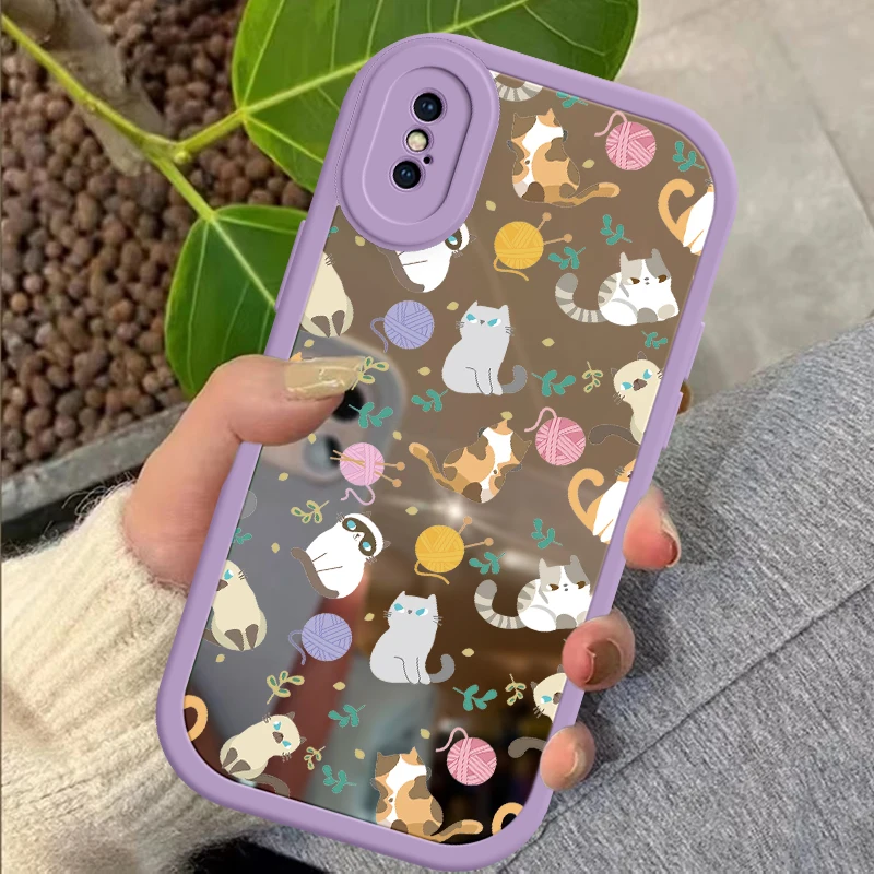 Cute Animal  Fasion Mirror Surface Phone Case For iPhone 15 14 13 12 11 Pro Plus Mini X XR XS MAX 8 7 Plus Makeup Mirror Coque