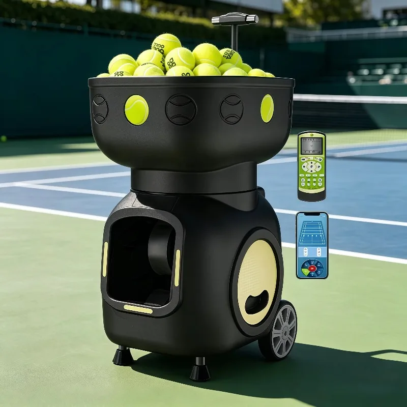 Airo Wireless Control Tennis Launcher, KASWAY Portable Smart Feeder for Automatic Practice Serving