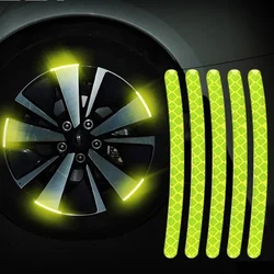 20pcs Car Wheel Reflective Stickers Tyre Warning Stickers 3D Car Wheel Stickers Racing Wheel Hub Decals for  Decorative Sticker